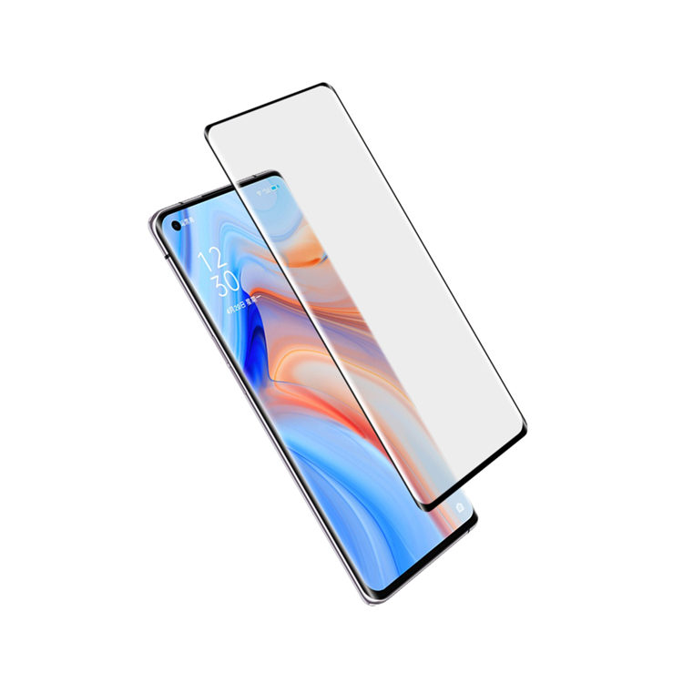 Alink 3D hot bending full glue tempered glass screen protector for Oppo Reno4 Pro