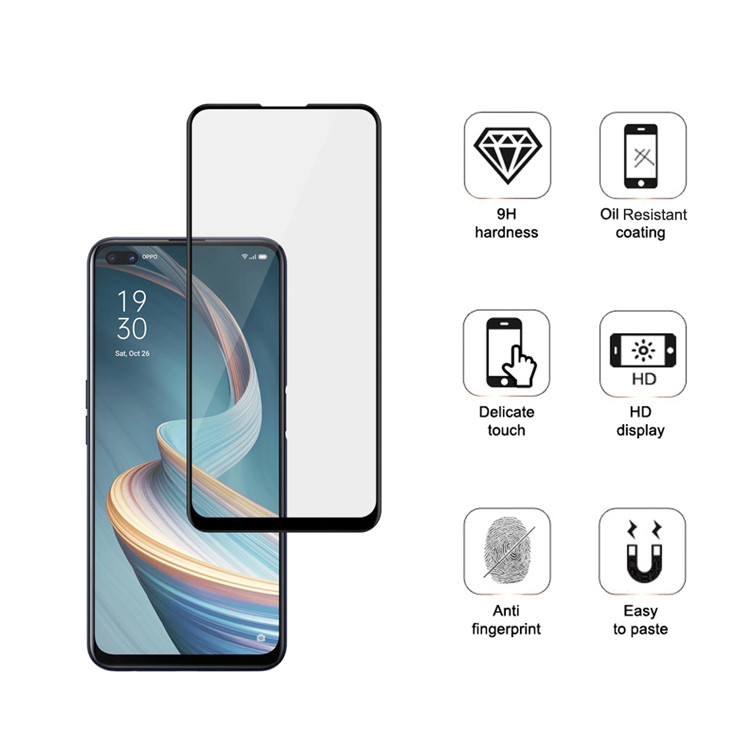 Alink 3D hot bending full glue tempered glass screen protector for Oppo Reno4 Z 5G