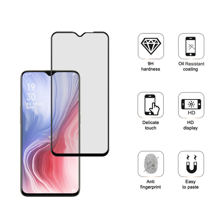 Alink 2.5D silk print full glue tempered glass screen protector for Oppo Reno Z