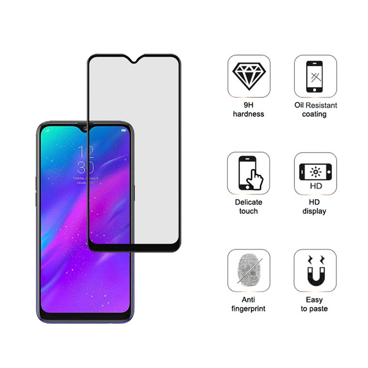 Alink 3D hot bending full glue tempered glass screen protector for Realme 3