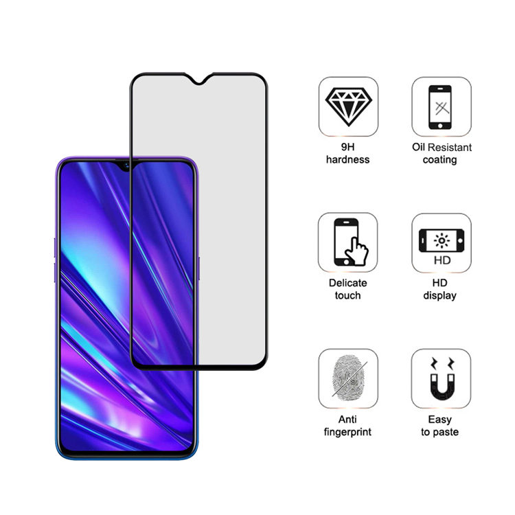 Alink 3D hot bending full glue tempered glass screen protector for Realme 5 Pro