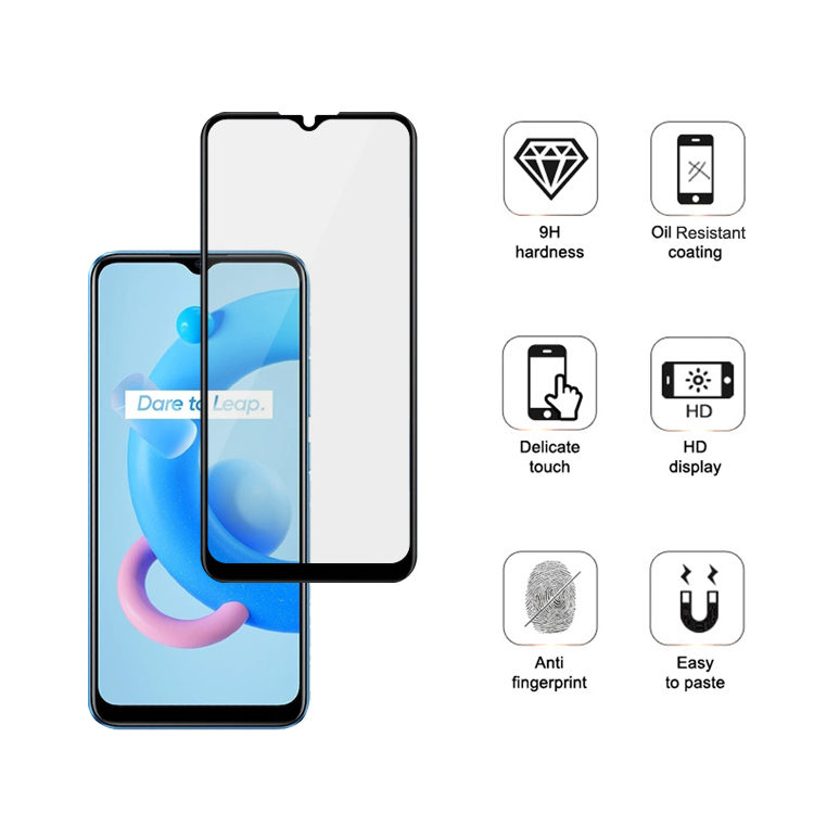 Alink 3D hot bending edge glue tempered glass screen protector for Realme C20