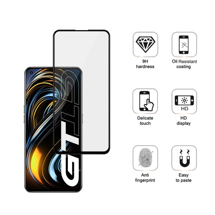 Alink 3D hot bending edge glue tempered glass screen protector for Realme GT