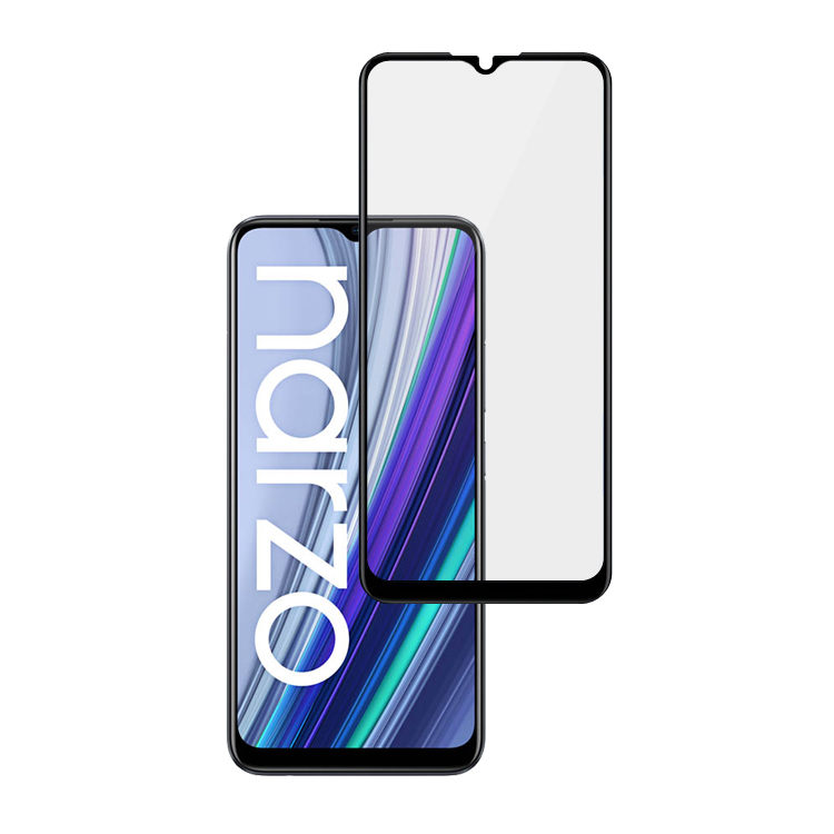 Alink 3D hot bending full glue tempered glass screen protector for Realme Narzo 30A