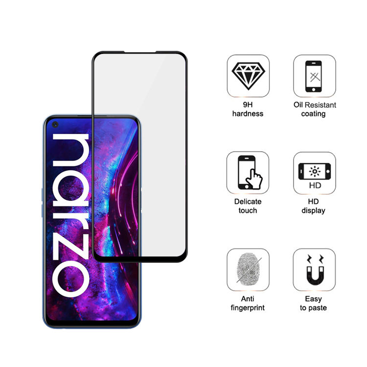 Alink 3D hot bending full glue tempered glass screen protector for Realme Narzo 30 Pro