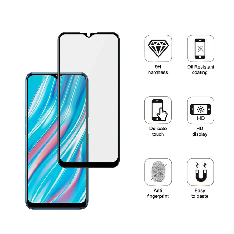 Alink 3D hot bending edge glue tempered glass screen protector for Realme V11
