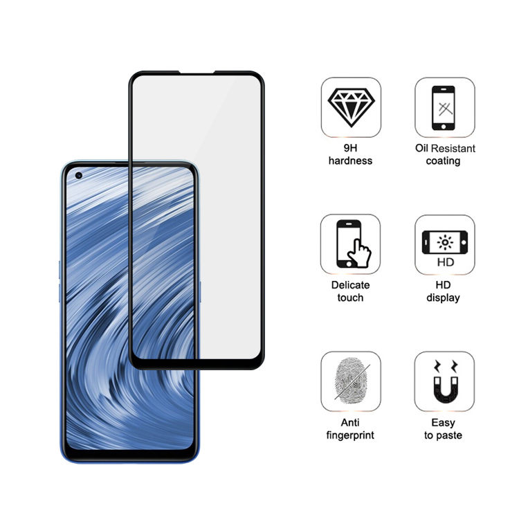 Alink 3D hot bending full glue tempered glass screen protector for Realme V15