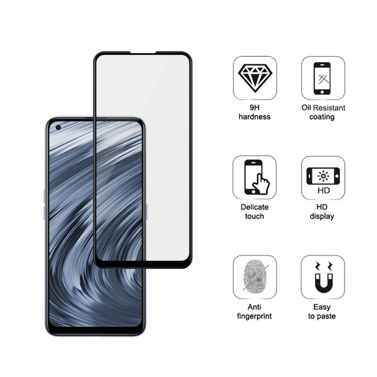Alink 3D hot bending edge glue tempered glass screen protector for Realme X9