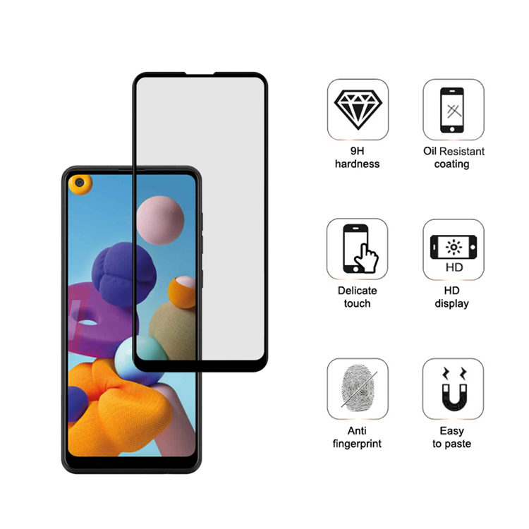 Alink 3D hot bending full glue tempered glass screen protector for Samsung Galaxy A21