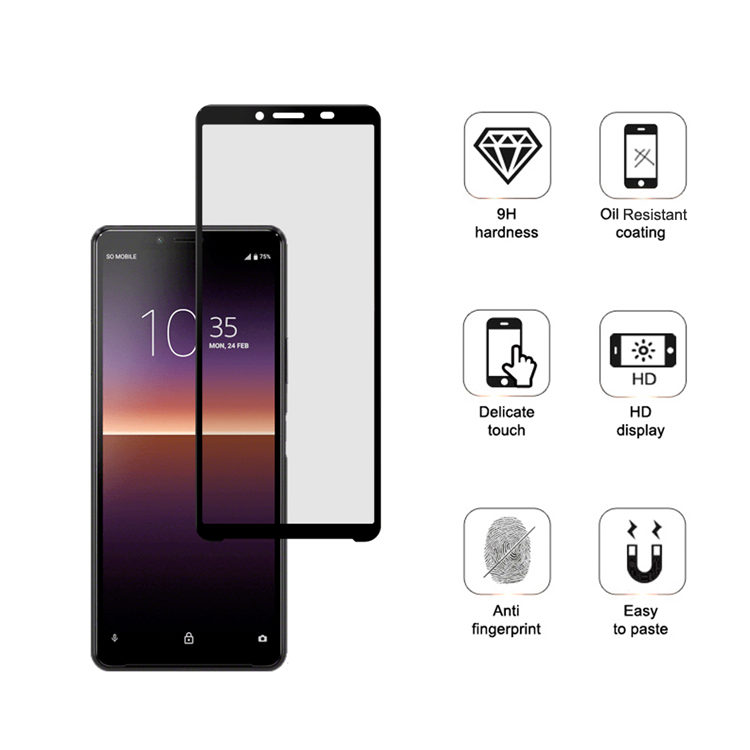 Alink 2.5D silk print full glue tempered glass screen protector for Sony Xperia 10 ll