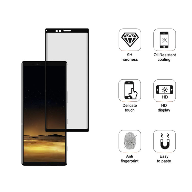 Alink 2.5D silk print full glue tempered glass screen protector for Sony Xperia XZ4