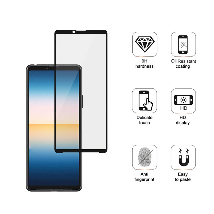 Alink 2.5D silk print full glue tempered glass screen protector for Sony Xperia 10 lll