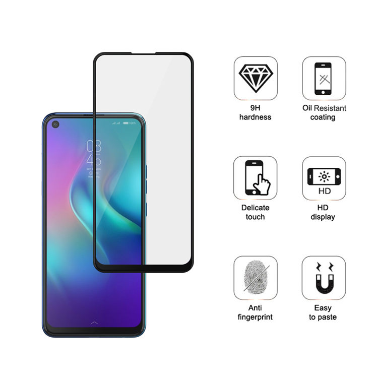 Alink 3D hot bending full glue tempered glass screen protector for Tecno Camon 12 Air