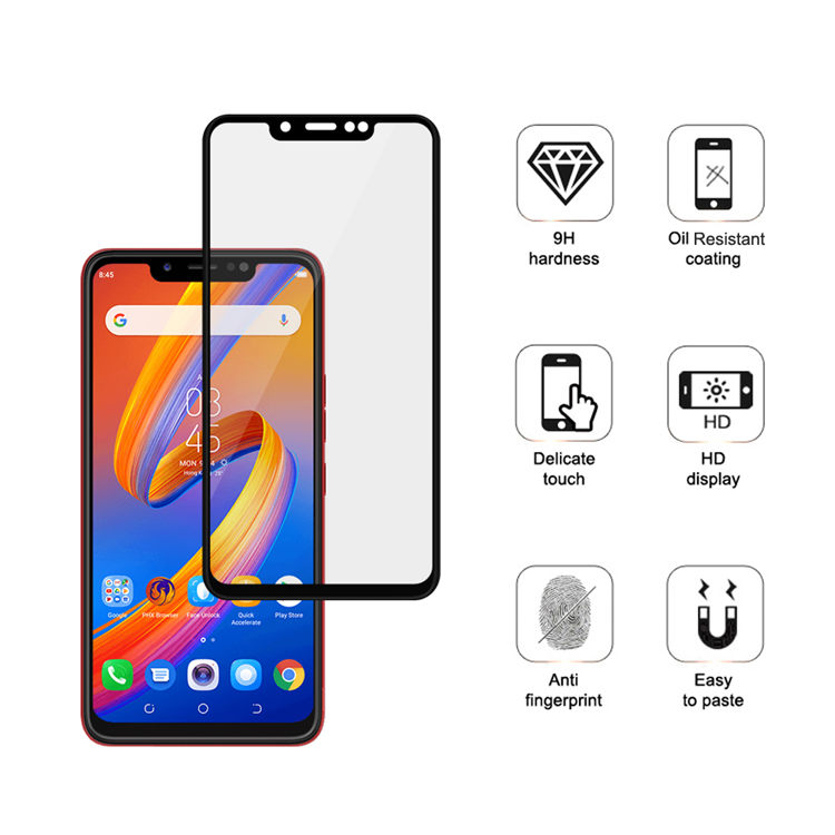 Alink 3D hot bending full glue tempered glass screen protector for Tecno Spark 3