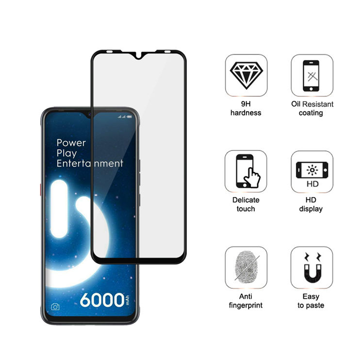 Alink 2.5D silk print full glue tempered glass screen protector for Tecno Spark Power 2
