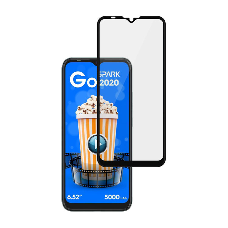 Alink 3D hot bending full glue tempered glass screen protector for Tecno Spark Go 2020
