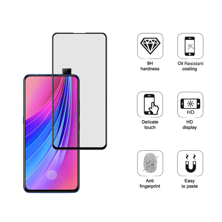 Alink 2.5D silk print full glue tempered glass screen protector for Vivo V15 Pro