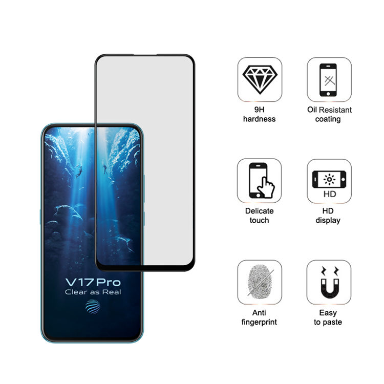 Alink 3D hot bending full glue tempered glass screen protector for Vivo V17 Pro