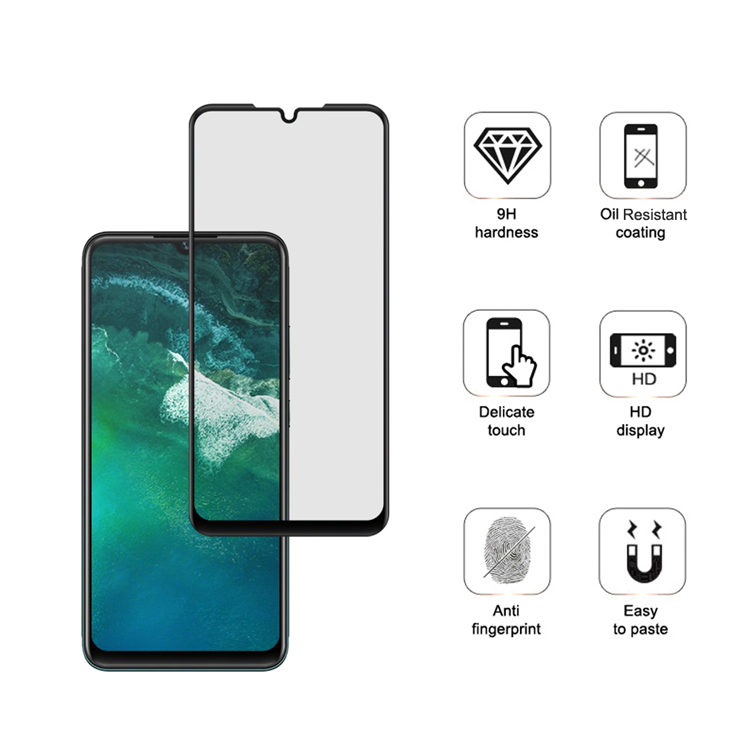 Alink 2.5D silk print full glue tempered glass screen protector for Vivo X50 Lite