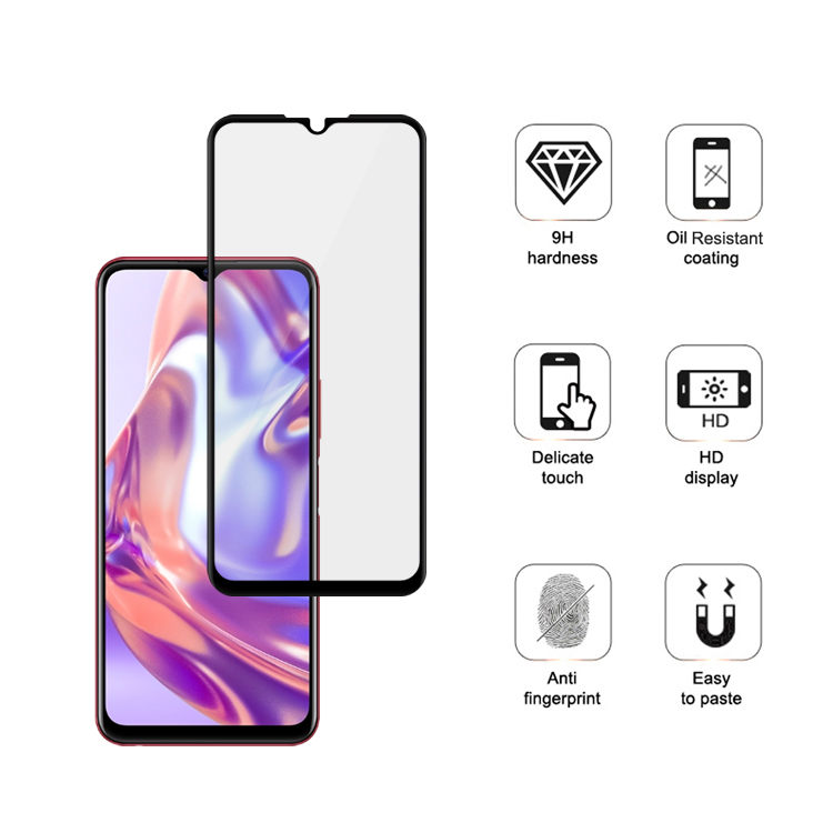 Alink 3D hot bending edge glue tempered glass screen protector for Vivo Y31s