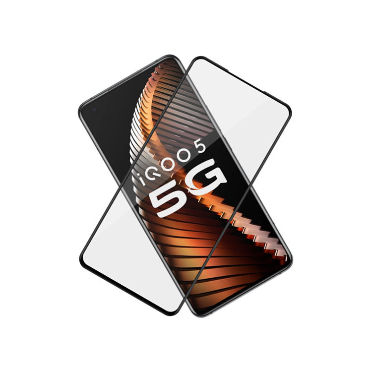 Alink 2.5D silk print full glue tempered glass screen protector for iQOO 5
