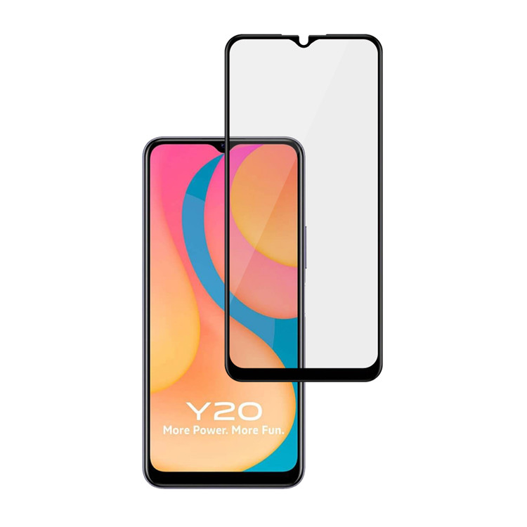 Alink 2.5D silk print full glue tempered glass screen protector for Vivo Y20