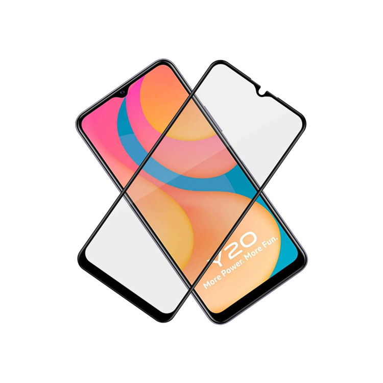 Alink 2.5D silk print full glue tempered glass screen protector for Vivo Y20