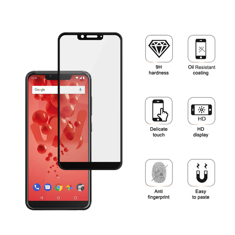 Alink 3D hot bending full glue tempered glass screen protector for Wiko View 2 Plus