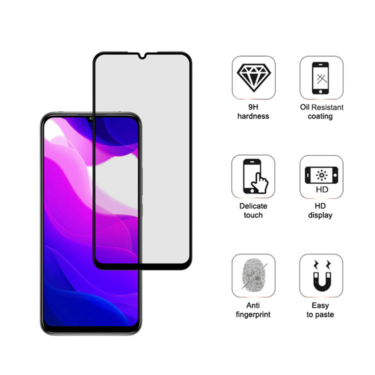 Alink 2.5D silk print full glue tempered glass screen protector for Xiaomi 10 Lite