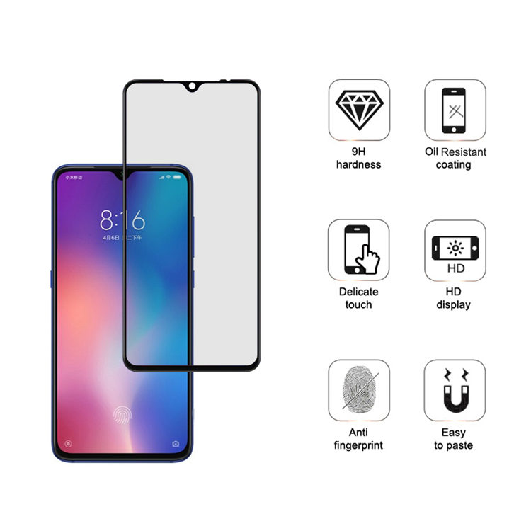 Alink 3D hot bending full glue tempered glass screen protector for Xiaomi 9