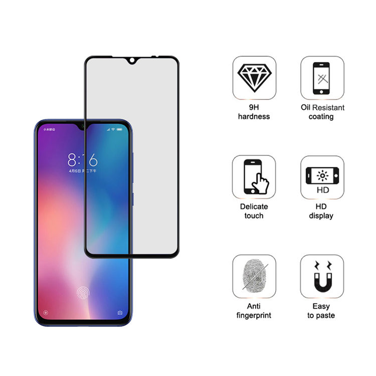 Alink 2.5D silk print full glue tempered glass screen protector for Xiaomi 9 SE