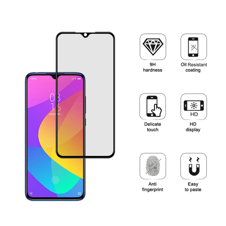 Alink 2.5D silk print full glue tempered glass screen protector for Xiaomi CC9