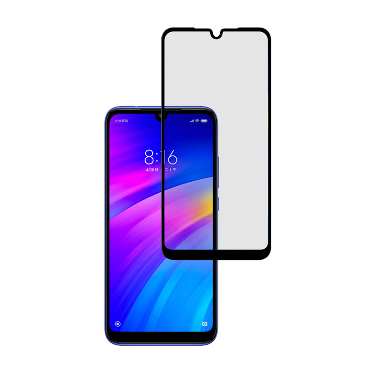 Alink 2.5D silk print full glue tempered glass screen protector for Xiaomi Redmi 7
