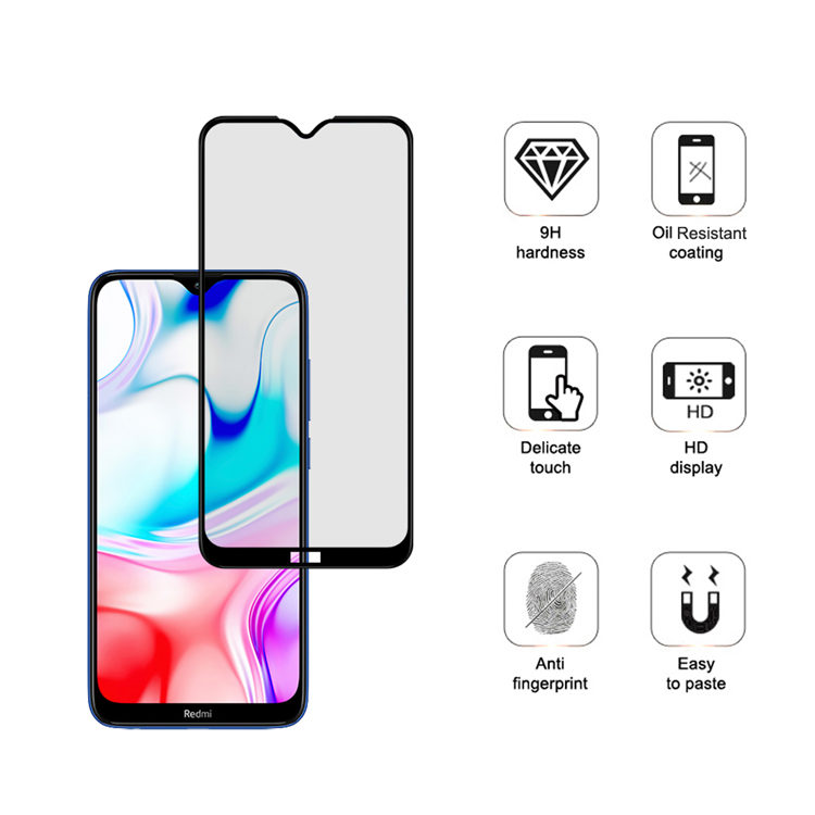 Alink 3D hot bending full glue tempered glass screen protector for Xiaomi Redmi 8