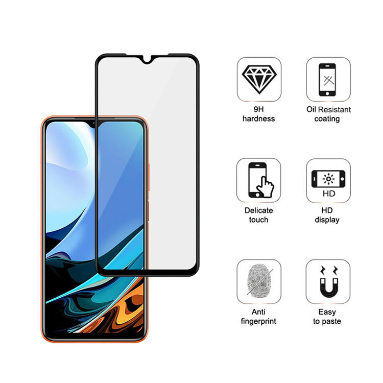 Alink 3D hot bending edge glue tempered glass screen protector for Xiaomi Redmi 9 Power