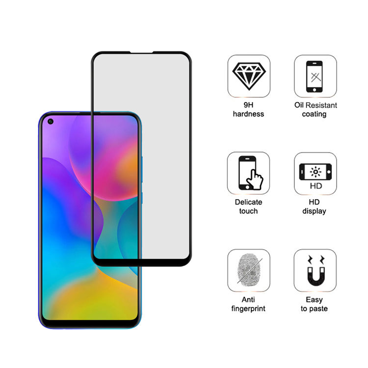 Alink 2.5D silk print full glue tempered glass screen protector for Xiaomi Redmi Note 10