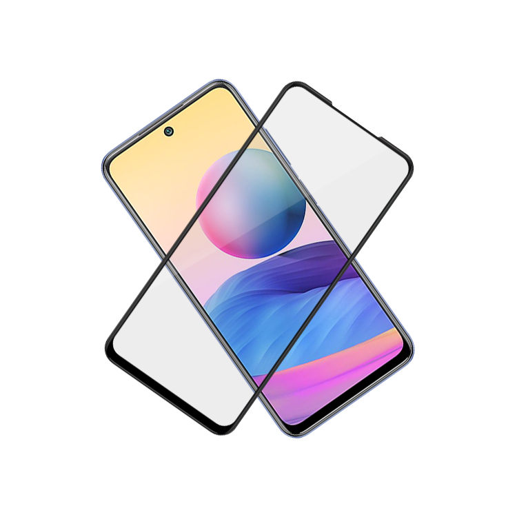Alink 2.5D silk print full glue tempered glass screen protector for Xiaomi Redmi Note 10