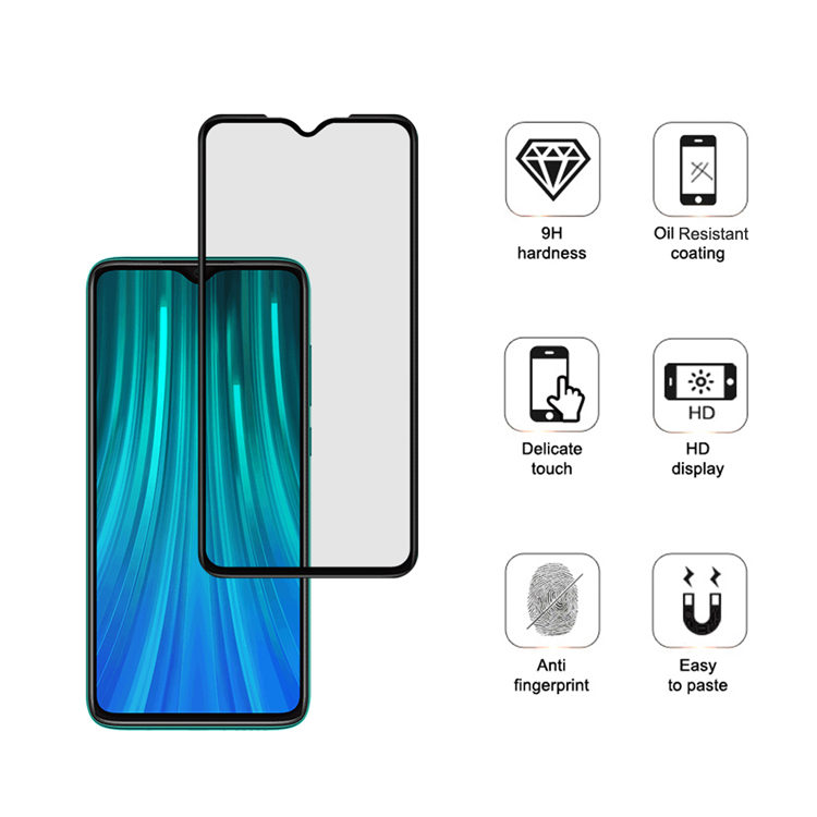 Alink 3D hot bending edge glue tempered glass screen protector for Xiaomi Redmi Note 8