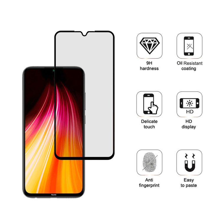 Alink 3D hot bending full glue tempered glass screen protector for Xiaomi Redmi Note 8T