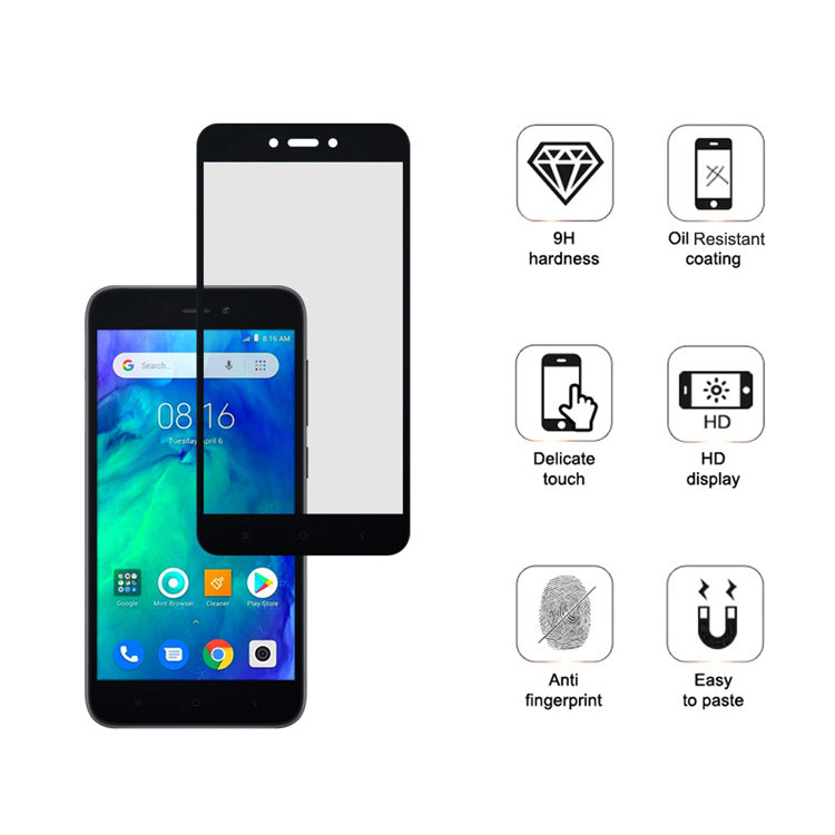 Alink 2.5D silk print full glue tempered glass screen protector for Xiaomi Redmi Go