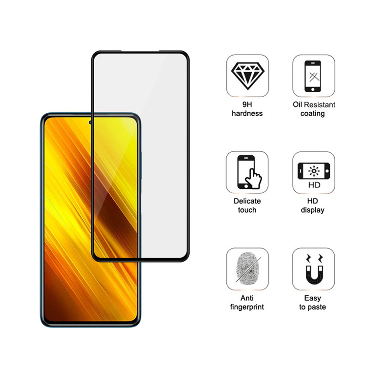 Alink 3D hot bending full glue tempered glass screen protector for Xiaomi Poco X3