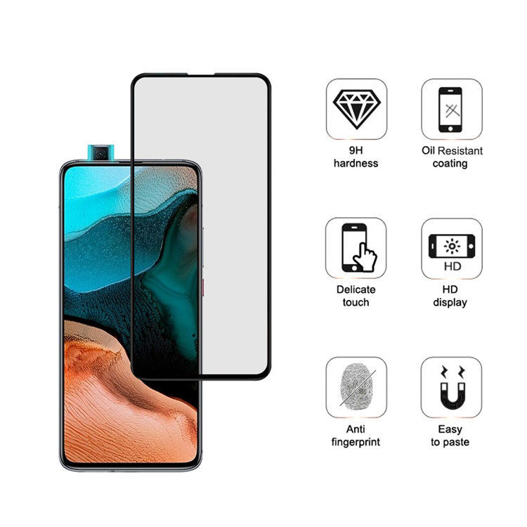 Alink 2.5D silk print full glue tempered glass screen protector for Xiaomi Poco F2 Pro