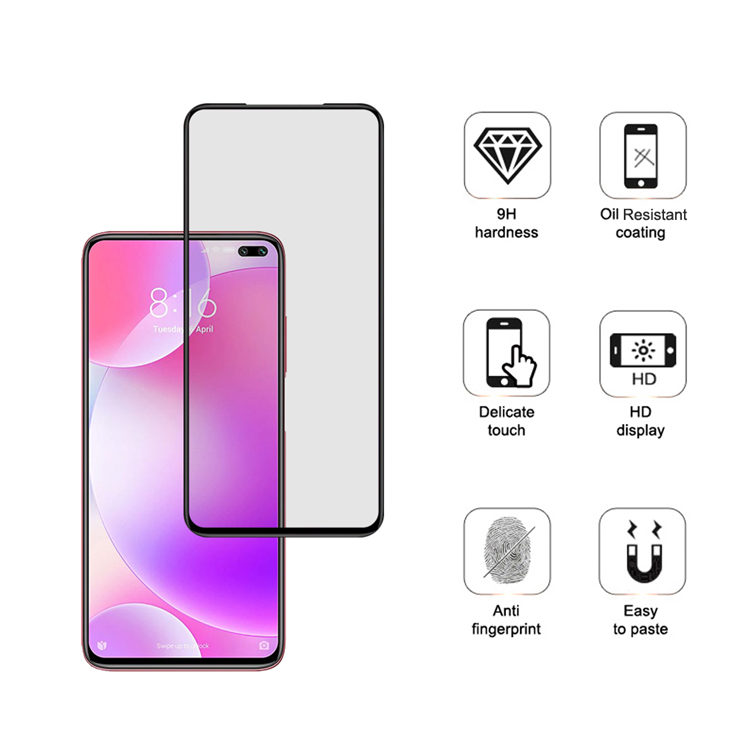 Alink 2.5D silk print full glue tempered glass screen protector for Xiaomi Poco X2
