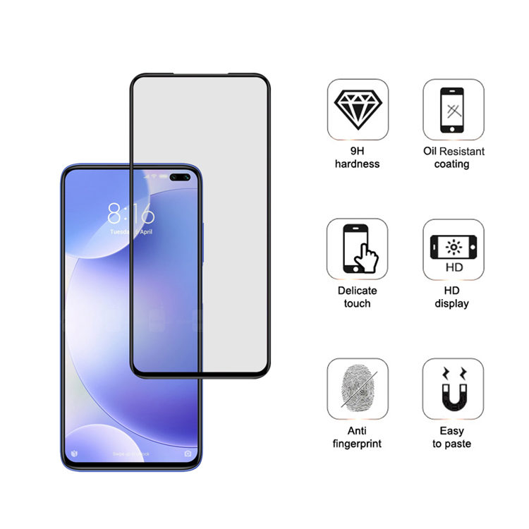 Alink 2.5D silk print full glue tempered glass screen protector for Xiaomi Poco X2 Pro