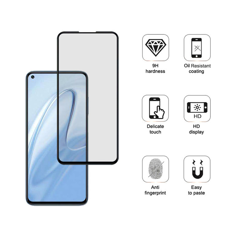 Alink 2.5D silk print full glue tempered glass screen protector for Xiaomi Redmi 10X 4G