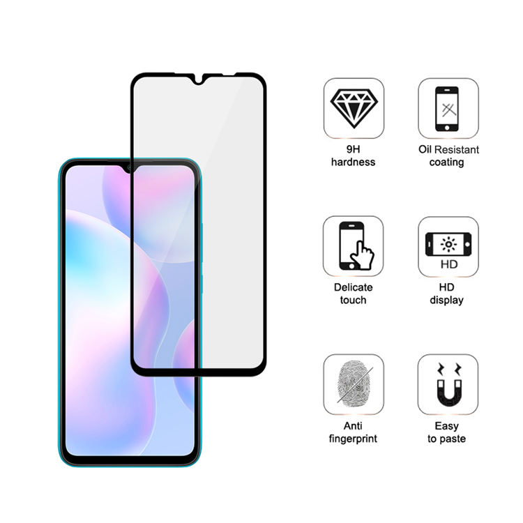 Alink 3D hot bending full glue tempered glass screen protector for Xiaomi Redmi 9A