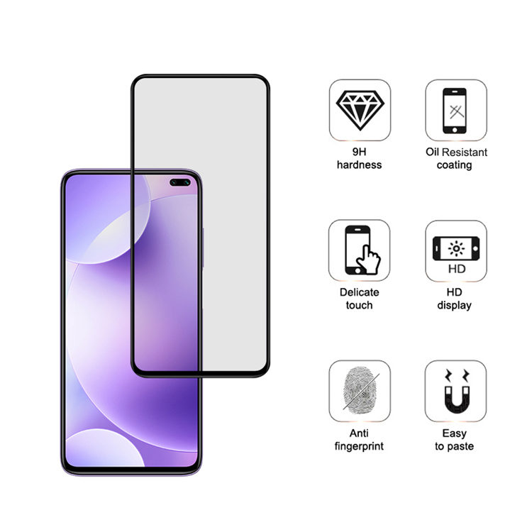 Alink 2.5D silk print full glue tempered glass screen protector for Xiaomi Redmi K30